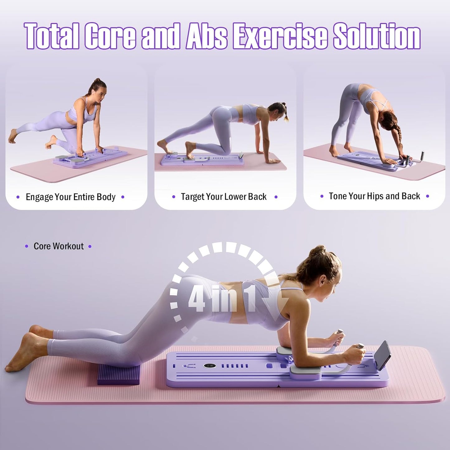 Multifunctional Portable Pilates Reformer Set Abdominal Workout Board