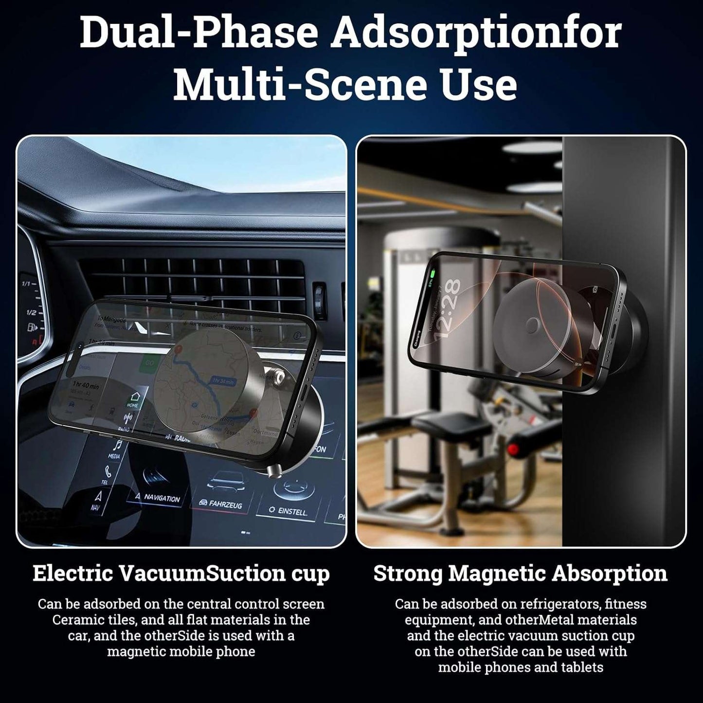 Foldable Vacuum Magnetic Car Phone Holder