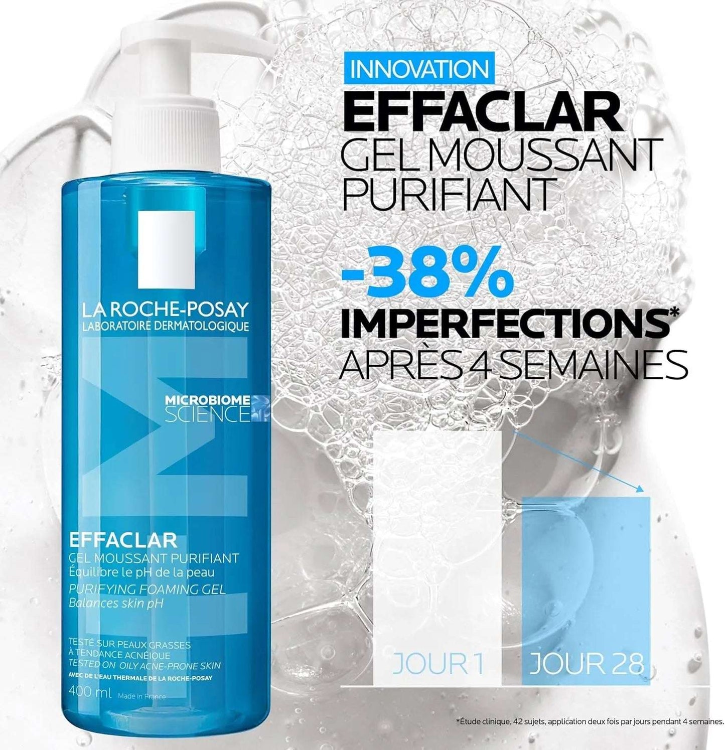 La Roche-Posay Effaclar Acne Foaming Cleansing Gel for Oily and Acne Prone Skin 400ml