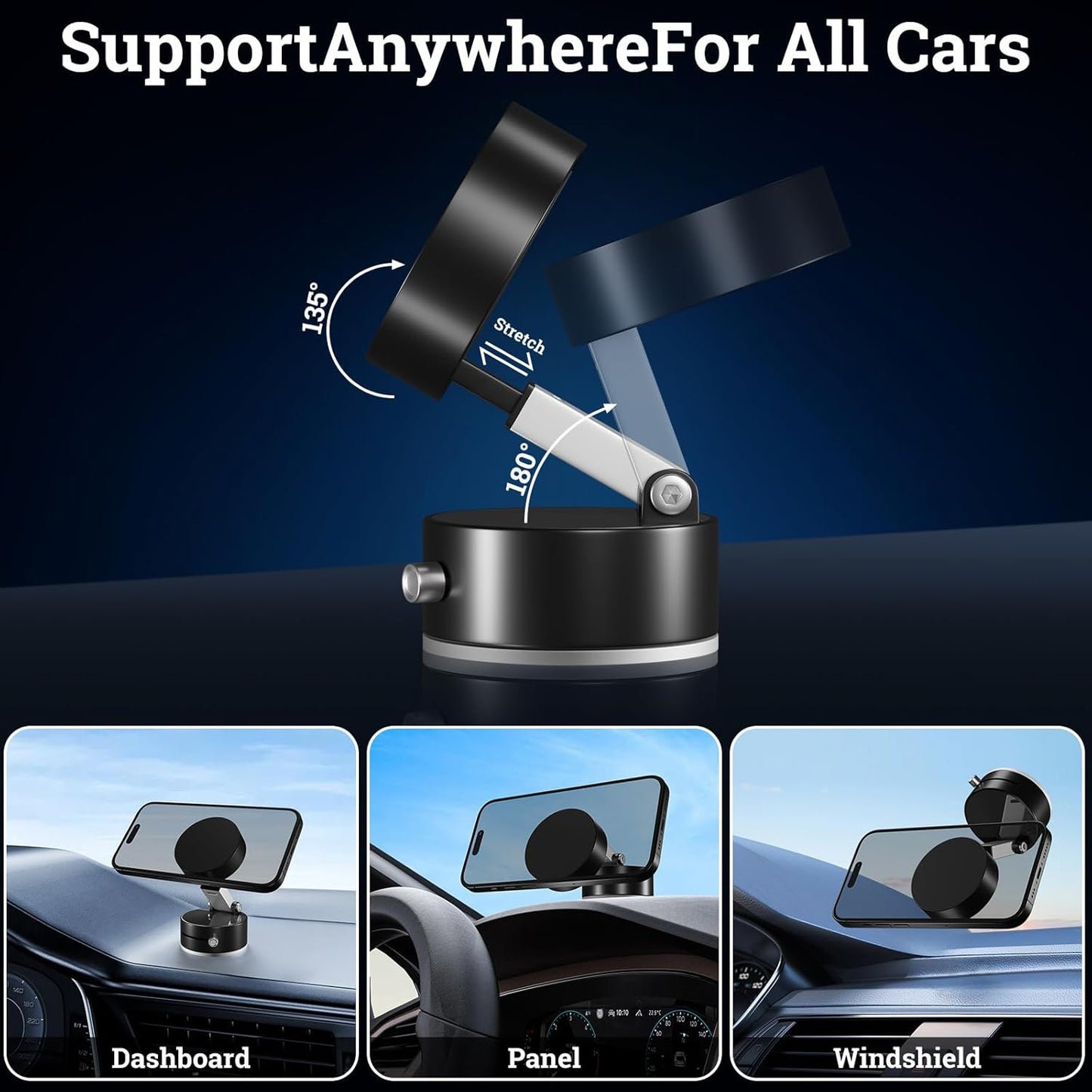 Foldable Vacuum Magnetic Car Phone Holder