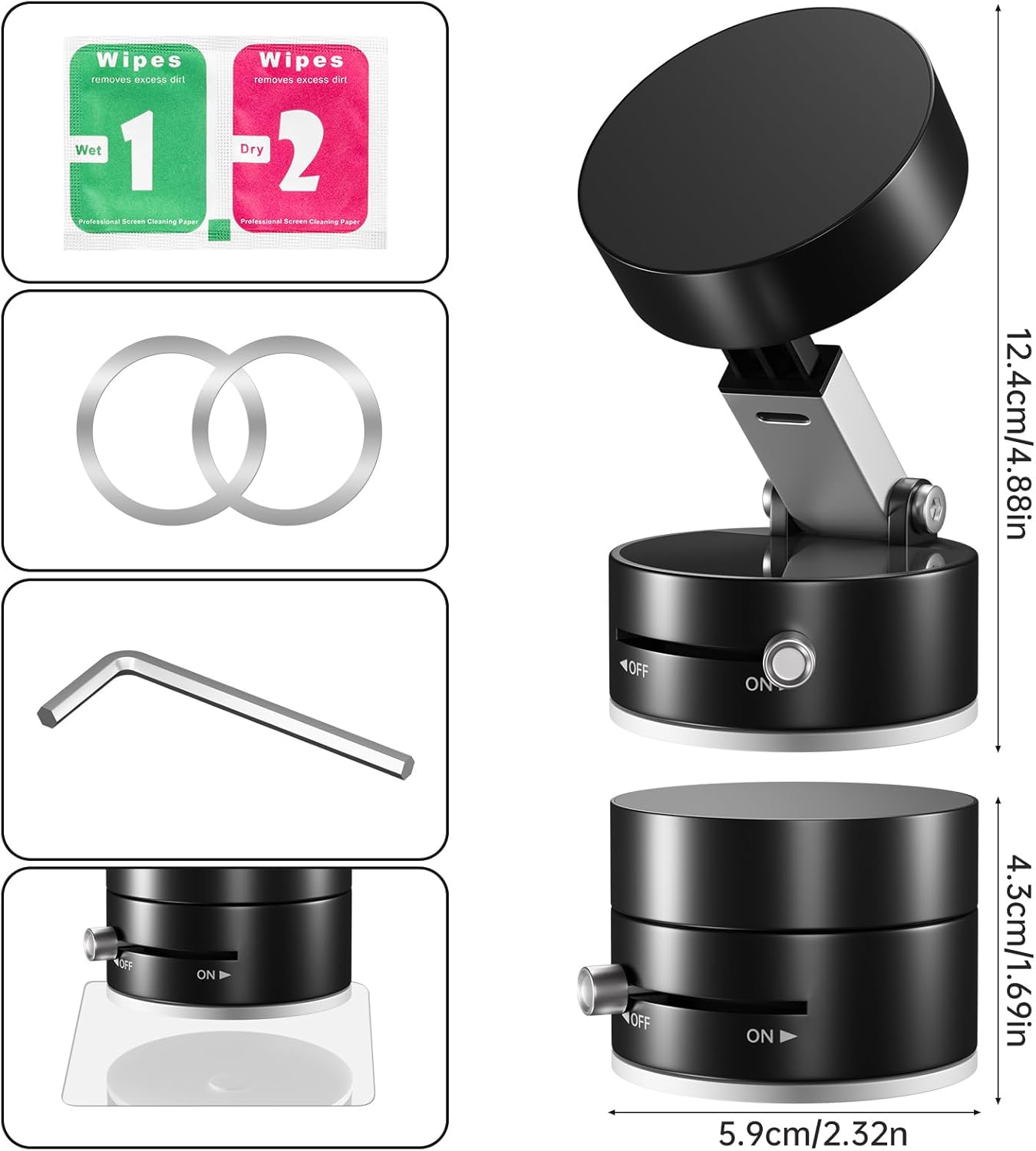 Foldable Vacuum Magnetic Car Phone Holder