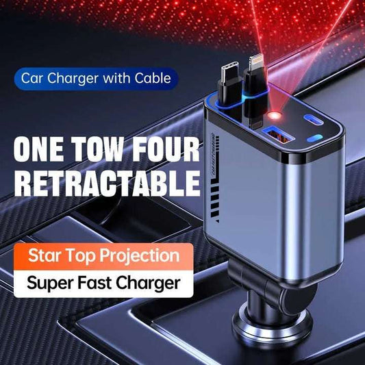 4 in 1 Retractable Car Charger