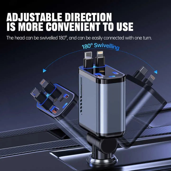 4 in 1 Retractable Car Charger