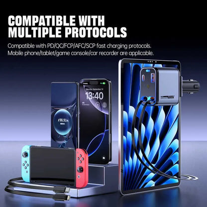 4 in 1 Retractable Car Charger